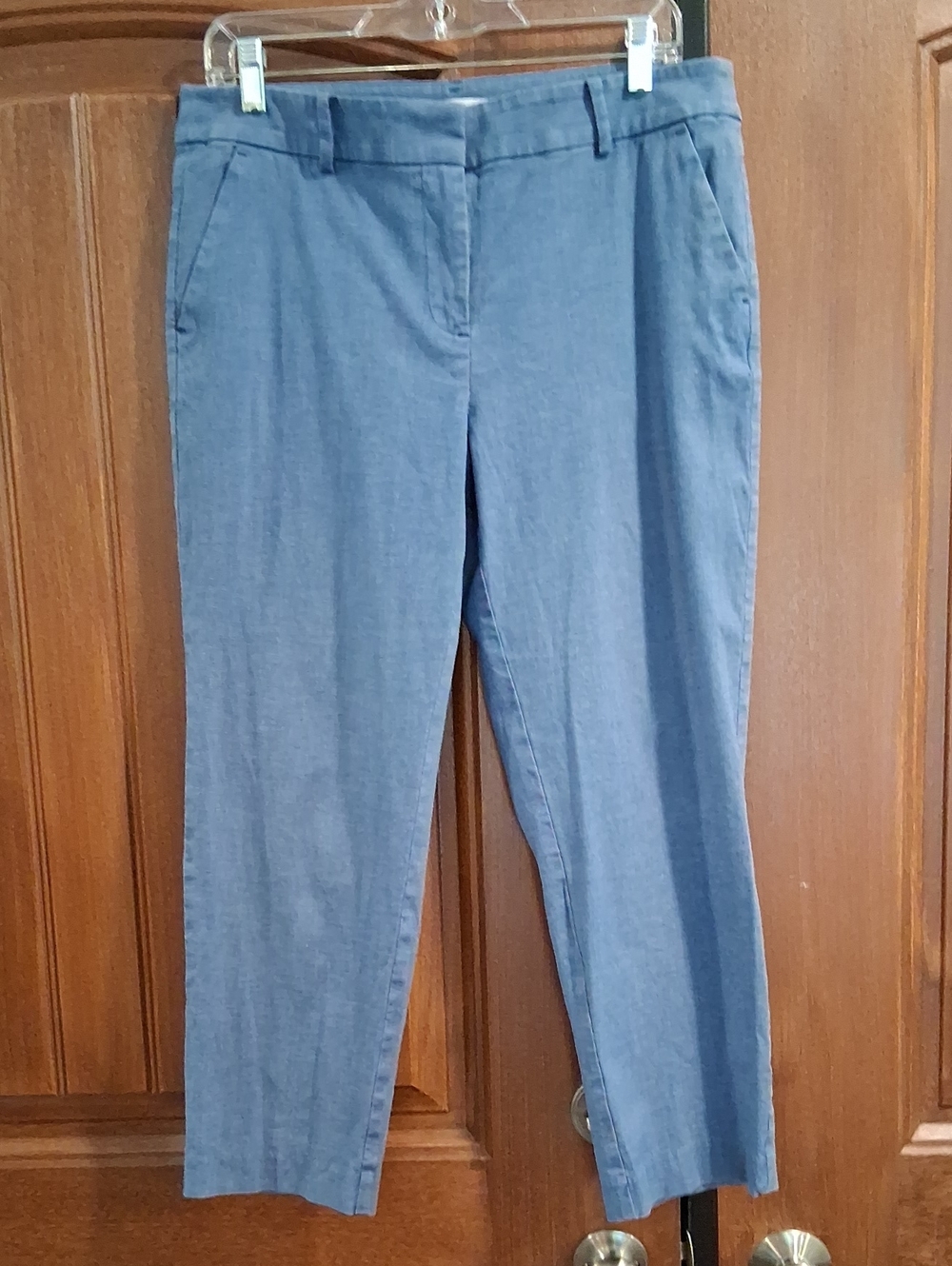 Loft Classic Women's Straight-Leg Pants in Light Blue. Size 10